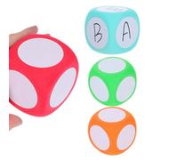 Amosfun 4 Pezzi Dadi di Schiuma Eva 6cm Scrivibili e Cancellabili per | Cubi Leggeri a Presa Facile, Uso in Aula e Formazione Professionale, Set