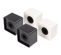 Amosfun 4 Pezzi Logo Microfono Quadrato ABS Nero Bianco per Presentatori | Schiuma Spessa Inclusa, Uso per Voce fuori Campo e Trasmissioni, Formato Compatto da Tavolo
