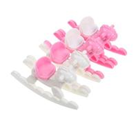 Amosfun 4 Pezzi Miniature Model in Pink And White For Doll House Decoration Cute Vintage Design For Micro Landscapes And Photography Props