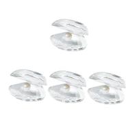 Amosfun 4 Pezzi Ornamenti di vongole perlate casa parà Mattone pianta Cristalli e Pietre preziose The Office uffizi Statuetta di Conchiglia Statue di Conchiglie da Tavolo Cristallo