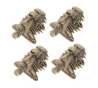 Amosfun 4 Pezzi Sole in lega piedini per mobili antichi gambe del mobile piedi degli armadi protezione dell'angolo della custodia in legno basi di cassa di legno Dark Brown
