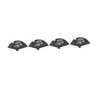 Amosfun 4 Pezzi Ventaglio Pieghevole Ventilatori Portatili Ventagli Rotondi Pieghevoli Ventagli Pieghevoli per Matrimoni Mano Ventaglio Portatile Pieghevole Adornare Black