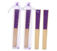 Amosfun 4 Pezzi Ventilatore Pieghevole regalini fine Festa Adorn Cinese ventaglio Pieghevole Ventilatore Portatile ventagli in Tessuto Fan del Matrimonio per Gli Ospiti Carta Viola,Porpora