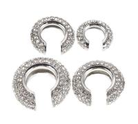 Amosfun 4pezzi Orecchini Donna Clip Non Perforanti in Strass e Rame Bianco Eleganti Auricolari Brillanti per Lavoro e Appuntamenti
