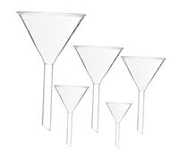 Amosfun 5 pezzi Imbuto in Vetro Trasparente per Laboratorio Chimico Alta Resistenza Chimica e Bassa Termica per Filtraggio Liquidi e Analisi Essenze