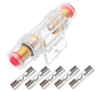 Amosfun 5 Pezzi Portafusibili Gauge In Line Agu con Fusibili Base Resistente Temperature Custodia Trasparente per Installazioni Auto e Fai da Te