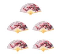 Amosfun 5 Pezzi Ventilatore Ventagli Cinesi Cinesi Ventilatore da Parete Pieghevole Ventaglio Pieghevole Artigianale Ventilatore A Mano Giapponese Ventagli Pieghevoli da Ballo