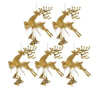 Amosfun 5 Pz Ornamento Di Campane Di Renna Di Natale Arredamento Del Bar Abbellimento Campana Di Appeso Di Natale Campane Appese Di Festa Di Vacanza Pendente Cervo Di