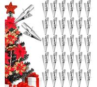Amosfun 50 Pz Clip Decorativi in Ferro Argento per Addobbi Natalizi Clip Piccola per Albero di Natale E Decorazioni Festive Versatile per Decorazione Casa E Feste