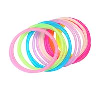 Amosfun 50pezzi Braccialetti in Silicone Che Si Illuminano Al Buio Colorati Assortiti Per Feste Tema Eventi Notturni e Accessori Per Capelli Al Neon