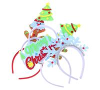 Amosfun 5pezzi Cerchietto Natalizio Corna Cervo e Glitterata Copricapo Forma Albero Natale Luminosi Cerchietto Effetto Glow in The Dark Accessori Per Per Feste Natale e Capodanno