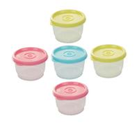 Amosfun 5pezzi Contenitori Per Piccole Tazze Riutilizzabili Con Coperchi Ermetici Per Snack Salse e Condimenti Per Picnic Campeggio e Conservazione Alimentare