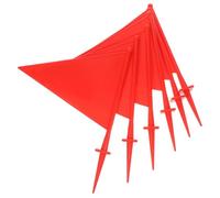 Amosfun 6 Bandierine da Prato Triangolari in Abs Rosso per Irrigazione a Pioggia, Segnaletica per Irrigatori da Esterno, per Demarcazione Prato e Addestramento Cani, Adatte a Spazi Verdi