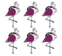 Amosfun 6 pezzi cartone animato hawaiano clip fenicottero gioielli fenicottero borse decorazioni donne regali donna decorazione bambino collare spilla uccello maglione spille