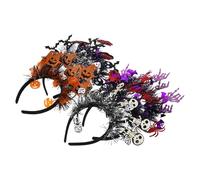 Amosfun 6 Pezzi Fasce Halloween Spaventose con Zucca Teschio Ragno Denti Insanguinati Accessori Leggeri e Comodi per Feste Mascherate e Carnevale