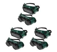 Amosfun 6 Pezzi Occhiali di Protezione Doppia Lente Ribaltabile Verde | Plastica Rivestimento Antigraffio, Aerazione Ventilata e Aste Regolabili, per Saldatori Hobbisti e Metallo