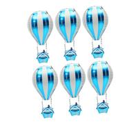 Amosfun 6 Pezzi Palloncini a Forma di Mongolfiera in Foglio di Alluminio Blu 4d Effetto Tridimensionale per Decorazioni Feste, Ornamento Murale e Forniture per Party Shower