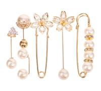 Amosfun 6 Pezzi Spilla di Sicurezza Perle Fermaglio per Scialle e Sciarpe Fibbie ad Ardiglione Moda Decorativa per Abbigliamento Feste Matrimoni Uso Quotidiano