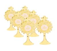 Amosfun 6 Spille Religiose Cristiane, Spille Per La Prima Comunione, Decorative Dorate A Forma Di Graal Cattolico, Cristiane in Preghiera