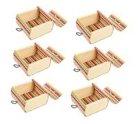 Amosfun 6pezzi Baule Del Vuoto in Bambù Scatola Dei in Bambù Contenitore Per Oggetti Organizer Per Oggetti
