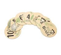 Amosfun 7pezzi Pietre Mensili Del Ragazza Dischi Decorativi in Legno Per Segnare Le Tappe Del Ragazza Biglietti Per Pietre Mensili Del