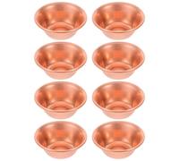 Amosfun 8 Pezzi Ciotola Decorativa per Offerte in Rame e Ottone, Lucida | Bordo Arrotolato, Finitura Liscia e Resistente All’ossidazione, per Altari Buddhisti e Acqua Sacra