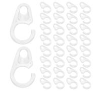Amosfun 80 Ganci ad Anelli in Plastica Trasparente per Tende da Doccia e Finestre Clip per Pieghe a Pizzico Supporti per Binari per Tende Accessori Resistenti e Lavabili per Fissaggio