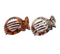 Amosfun Accessori Delicati e Chic Design Traforato per Ragazze 2 Clip per Chioma Rotonde in Resina per Quotidiano e Feste