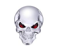 Amosfun Adesivo Metallo Teschio Argento Emblema Auto Personalizzato Distintivo Decorativo Facile da Installare per Veicoli Custom