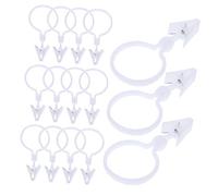 Amosfun Anelli per Tende con Clip per Bagno e Casa, Clip Resistenti e Lisce per Fissaggio Tende da Doccia, Set 80 Pezzi per Riparazioni e Sostituzioni