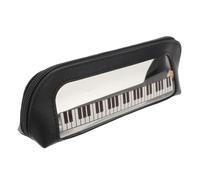 Amosfun Astuccio Trasparente in Pvc Design Tastiera Piano, Struttura Stabile e Interno Spazioso, Portamatite Musicale Rettangolare per Organizzare la Scrivania i Viaggi