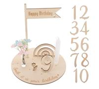 Amosfun Baby Signs - 1 Set Di Cartelli in Legno Per I Mesi Accessori Per La Fotografia Neonatale Cartelli Per Letà Della Bambina