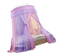 Amosfun Baldacchino da Letto Cupola in Pizzo Rosa e Zanzariera Leggera e Traspirante per Letto Matrimoniale e Morbida in Poliestere