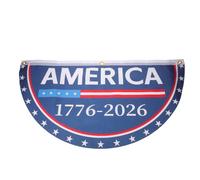 Amosfun Bandiera Facile Celebrazioni Usa Semicircolare Commemorativa per Tessuto Resistente Installazione, Design Patriottico Giorno Dell'indipendenza Traguardi per Feste
