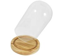Amosfun Base in Legno Cupola in Vetro Trasparente, Espositore a Campana per Piante e Oggetti da Collezione, Adatto a Decorazioni per Matrimoni e Occasioni Speciali