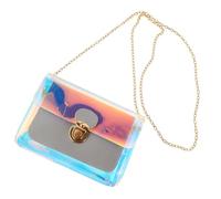 Amosfun Borsa a Tracolla da Donna in Pvc Chiusura a Fibbia Borsa Multiuso per Cosmetici e Portaoggetti Tracolla in Catena di Metallo per Uso Quotidiano e Viaggio