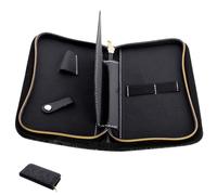 Amosfun Borsa e Protezione Contro Urti in Cuoio Porta Forbici da Parrucchiere Portatile Grande Capacità, Stile Semplice per Lavorare e Uscire