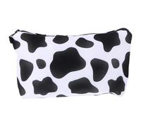 Amosfun Borsa per Cosmetici da Donna Stampa Mucca 3d, Borsa da Viaggio Portatrucchi Capiente Chiusura a Cerniera, Organizer Cosmetico Leggero per Toilette e Uso Quotidiano