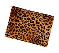 Amosfun Borsa Portaoggetti Leopardata da Viaggio, Trousse Cosmetica Versatile Cerniera, Borsa a Mano Compatta per Donna per Trucco e Accessori Quotidiani