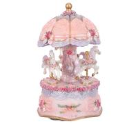 Amosfun Carillon Giostra con Statuetta Rotante Cavalli e Luci Colorate LED per Ragazzo Ragazza Ragazza Decorazione Musicale Senza Batterie per Compleanno Festa di San e Natale