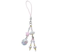 Amosfun Catena Fresco e Acrilico Cellulare Vetro per Bianco Perline Charm Multifunzionale e Affidabile, Ciondolo Versatile Stile Dolce Borse e Chiavi
