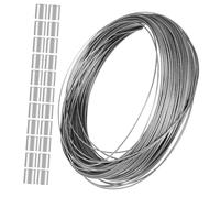 Amosfun Cavo Inox con Guaina Alluminio Flessibile e Resistente per e Funi Portabiancheria Adatto Progetti