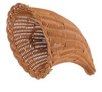 Amosfun Cestino Con Cornucopia - Cestino Con Corno Dell'abbondanza Per Centrotavola - Piatto Da Portata In Vimini Del Ringraziamento - Cestino Portaoggetti In Rattan - Forniture Per Feste