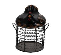 Amosfun Cestino Porta-alimenti Cesto Porta-frutta Per Cucina Contenitore Porta-verdure Vassoio Porta-contenitore Decorazione Pollo Nero Design Semplice