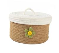 Amosfun Cestino Tessuto Con Coperchio Cestino Portaoggetti in Corda Di Cotone Multiuso Per Articoli Vari Per Organizzazione