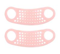 Amosfun Cinghie per Mento in Silicone 2 Pezzi, Maschera Lifting Viso a V per Stringere Doppio Mento, Allenatore Facciale per Rassodare e Definire Contorno, Adatta per Sonno e Uso
