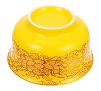 Amosfun Ciotola per Offerte Buddiste in Ceramica Grande Dorata, Ciotola di Riso Liscia Resistente, Decorazione Casa e Tempio per Culto Buddha