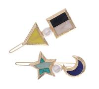 Amosfun Clip per Chioma Geometriche Perle Oro 2 Pezzi Accessori Eleganti per Donna e Ragazza per Festa e Lavoro Colore Casuale