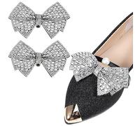 Amosfun Clip per Scarpe Fiocco di Strass 2 Pezzi, Fermagli Decorativi Leggeri per Tacchi Alti e Scarpe Basse, Accessori Donna per Feste e Vacanze