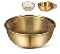 Amosfun Colino a Rete in Acciaio Inossidabile 2 Pezzi, Cestello Scolapiatti Maglia Fine, Bacinella per Lavaggio e Filtraggio di Frutta e Verdura, Utensile Cucina Salvaspazio